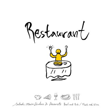 Restoran poster / yarım yamalak gıda menü resimleri - vektör