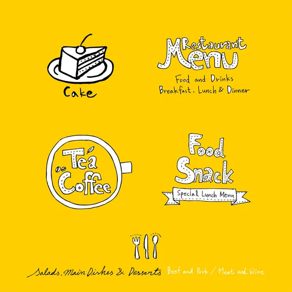 Restoran poster / yarım yamalak gıda menü resimleri - vektör