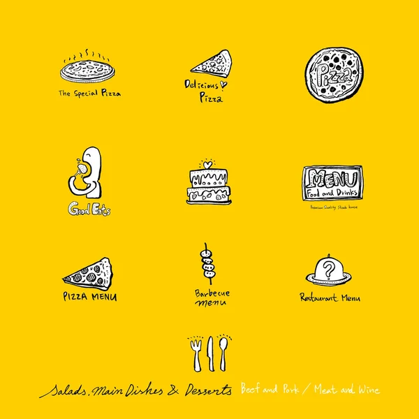 Restoran poster / yarım yamalak gıda menü resimleri - vektör