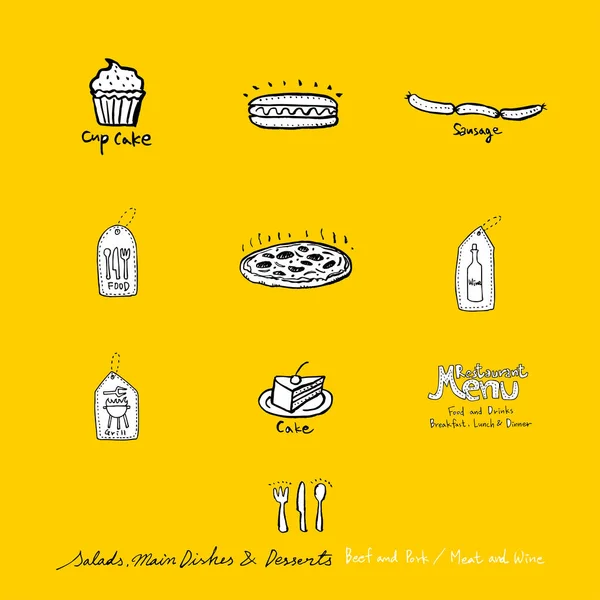 Restoran poster / yarım yamalak gıda menü resimleri - vektör