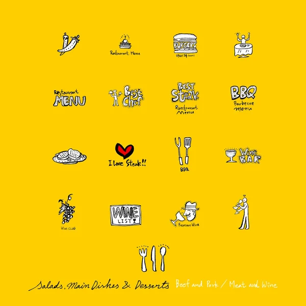 Restoran poster / yarım yamalak gıda menü resimleri - vektör