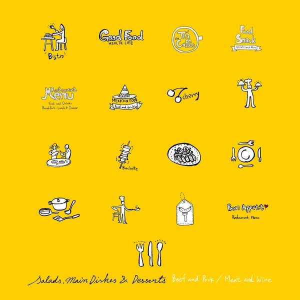 Restoran poster / yarım yamalak gıda menü resimleri - vektör