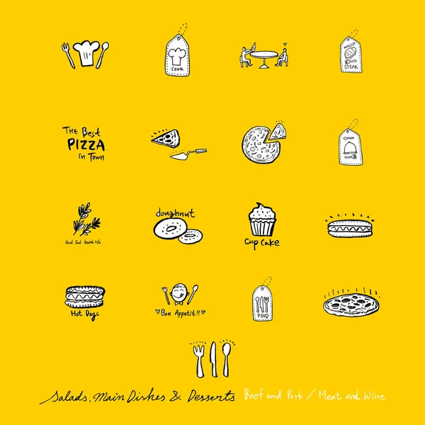 Restoran poster / yarım yamalak gıda menü resimleri - vektör