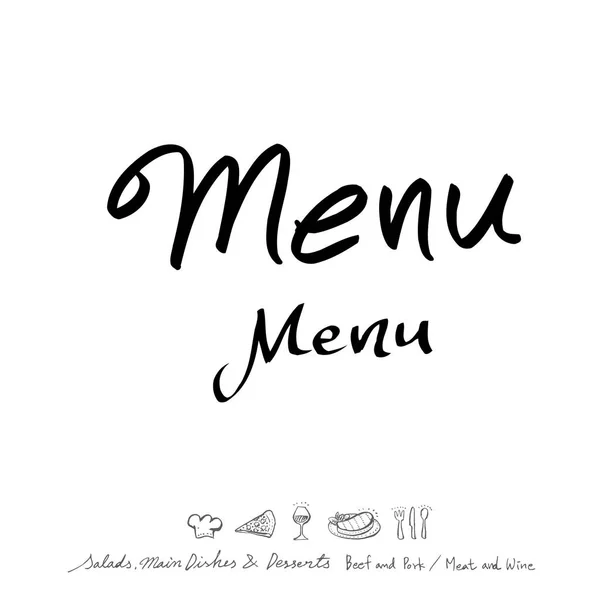 餐厅海报 粗略食品菜单插图 — 图库矢量图片