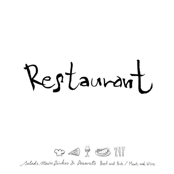 Restaurante Cartaz Sketchy Menu Alimentos Ilustrações Vetor — Vetor de Stock