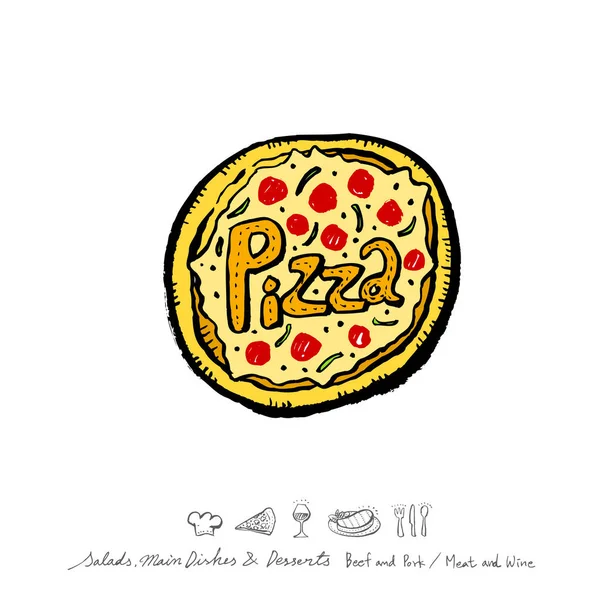 Restoran poster / yarım yamalak gıda menü resimleri - vektör