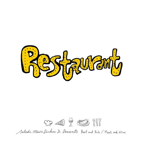Restaurant Poster Sketchy Food Menu Illustrations Vector — Stock Vector