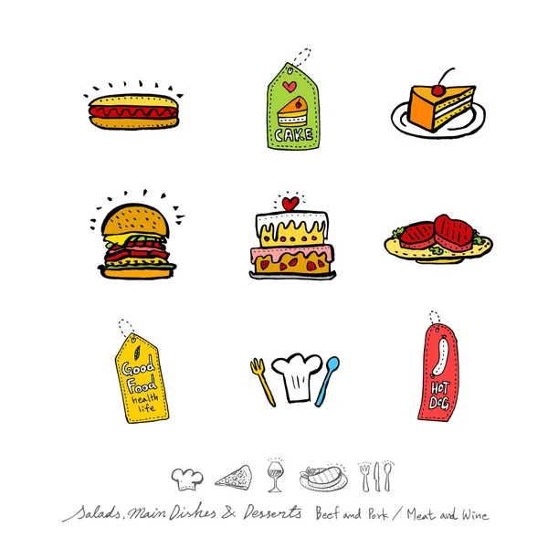 Restoran poster / yarım yamalak gıda menü resimleri - vektör