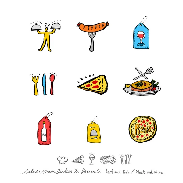 Restoran poster / yarım yamalak gıda menü resimleri - vektör