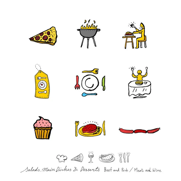 Restoran poster / yarım yamalak gıda menü resimleri - vektör