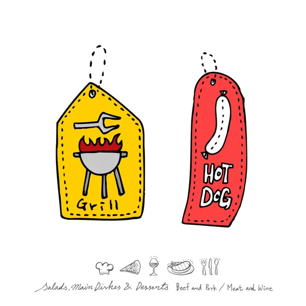 Restoran poster / yarım yamalak gıda menü resimleri - vektör