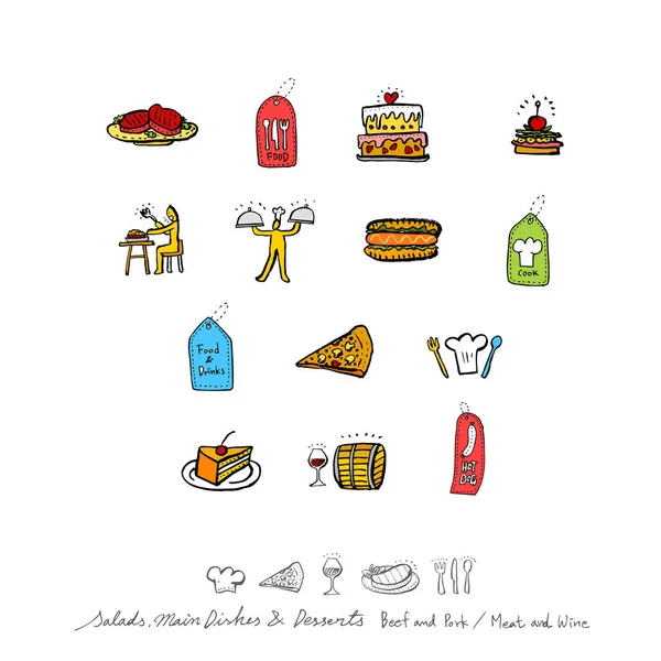 Restoran poster / yarım yamalak gıda menü resimleri - vektör