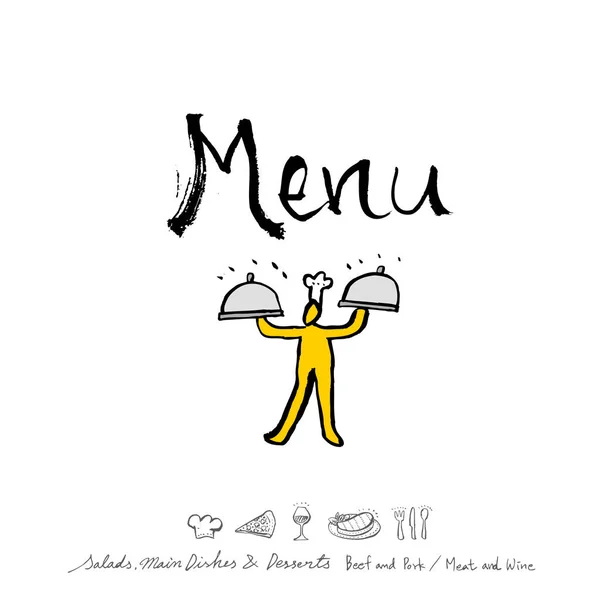 Restaurante Cartaz Sketchy Menu Alimentos Ilustrações Vetor — Vetor de Stock