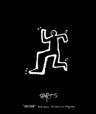 Spor poster / yarım yamalak eğlence illüstrasyon - vektör