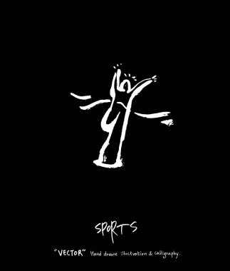 Spor poster / yarım yamalak eğlence illüstrasyon - vektör