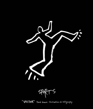 Spor poster / yarım yamalak eğlence illüstrasyon - vektör