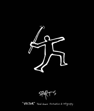 Spor poster / yarım yamalak eğlence illüstrasyon - vektör