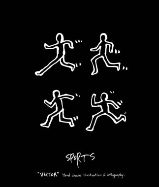 Spor poster / yarım yamalak eğlence illüstrasyon - vektör