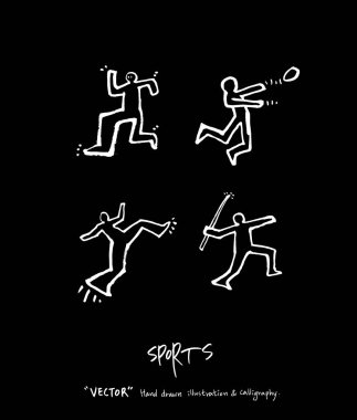 Spor poster / yarım yamalak eğlence illüstrasyon - vektör