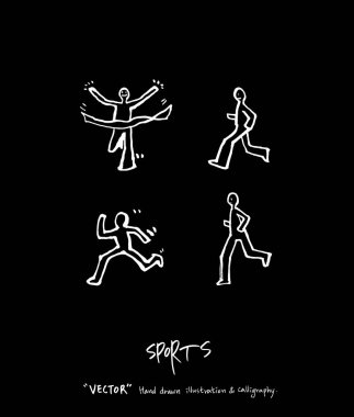 Spor poster / yarım yamalak eğlence illüstrasyon - vektör