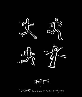 Spor poster / yarım yamalak eğlence illüstrasyon - vektör