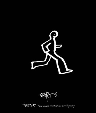 Spor poster / yarım yamalak eğlence illüstrasyon - vektör