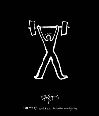 Spor poster / yarım yamalak eğlence illüstrasyon - vektör