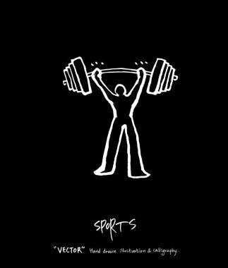 Spor poster / yarım yamalak eğlence illüstrasyon - vektör