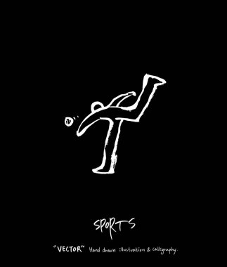 Spor poster / yarım yamalak eğlence illüstrasyon - vektör