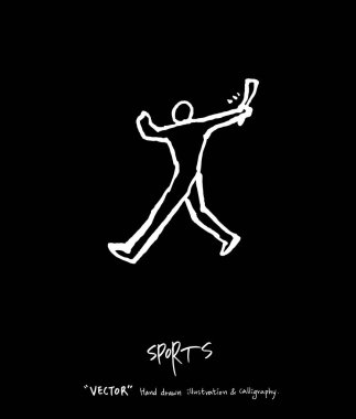 Spor poster / yarım yamalak eğlence illüstrasyon - vektör