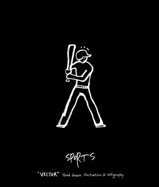 Spor poster / yarım yamalak eğlence illüstrasyon - vektör