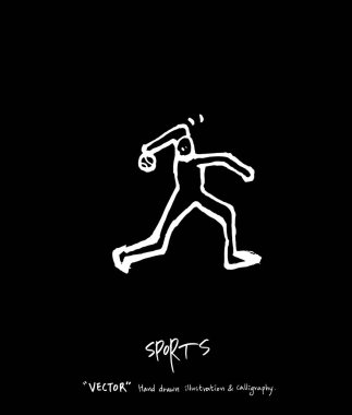 Spor poster / yarım yamalak eğlence illüstrasyon - vektör