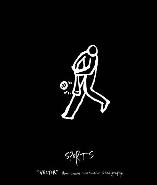 Spor poster / yarım yamalak eğlence illüstrasyon - vektör