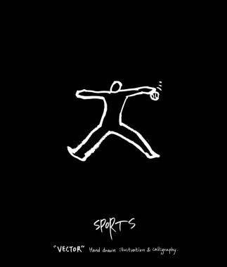 Spor poster / yarım yamalak eğlence illüstrasyon - vektör