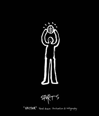 Spor poster / yarım yamalak eğlence illüstrasyon - vektör