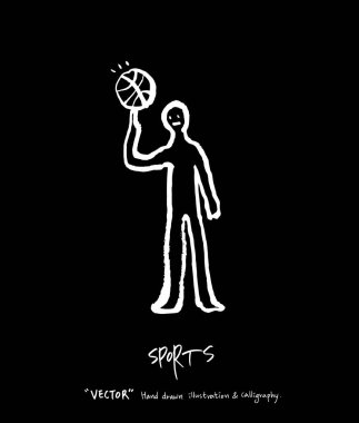 Spor poster / yarım yamalak eğlence illüstrasyon - vektör