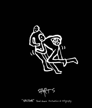 Spor poster / yarım yamalak eğlence illüstrasyon - vektör