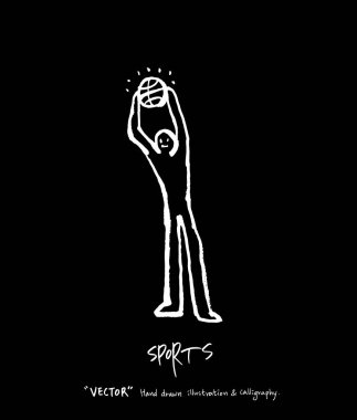 Spor poster / yarım yamalak eğlence illüstrasyon - vektör