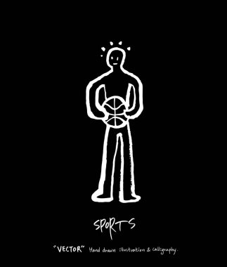 Spor poster / yarım yamalak eğlence illüstrasyon - vektör