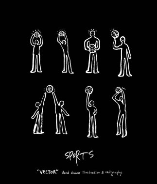 Spor poster / yarım yamalak eğlence illüstrasyon - vektör