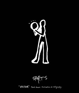 Spor poster / yarım yamalak eğlence illüstrasyon - vektör