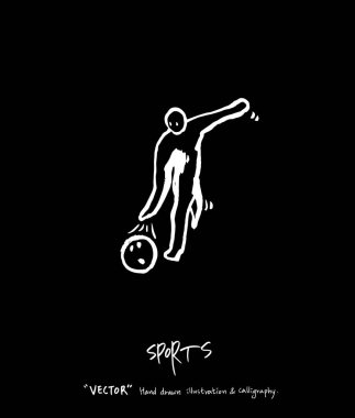 Spor poster / yarım yamalak eğlence illüstrasyon - vektör