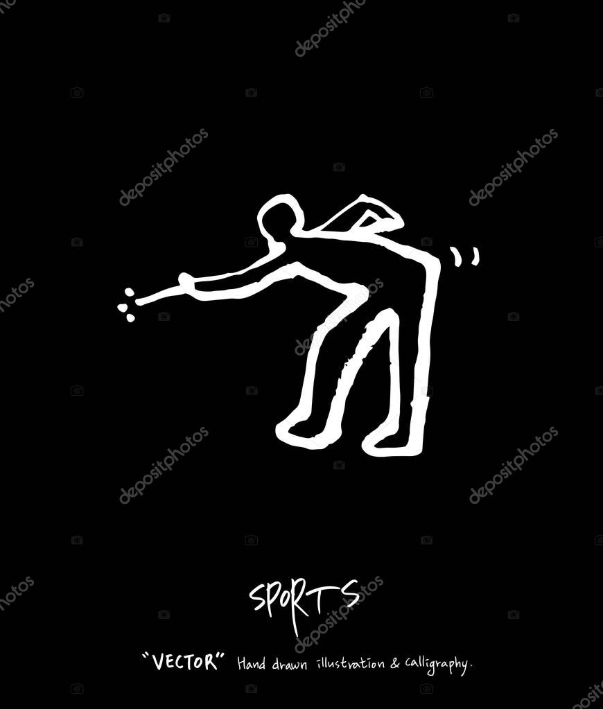 Sport poster / Sketchy leisure illustration - vector