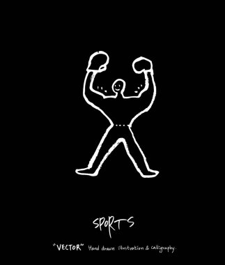 Spor poster / yarım yamalak eğlence illüstrasyon - vektör