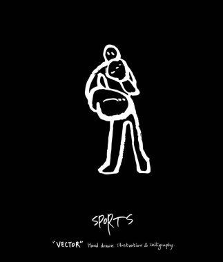 Spor poster / yarım yamalak eğlence illüstrasyon - vektör