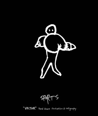 Spor poster / yarım yamalak eğlence illüstrasyon - vektör