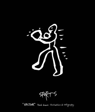 Spor poster / yarım yamalak eğlence illüstrasyon - vektör