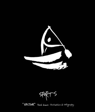 Spor poster / yarım yamalak eğlence illüstrasyon - vektör