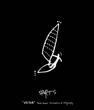 Spor poster / yarım yamalak eğlence illüstrasyon - vektör