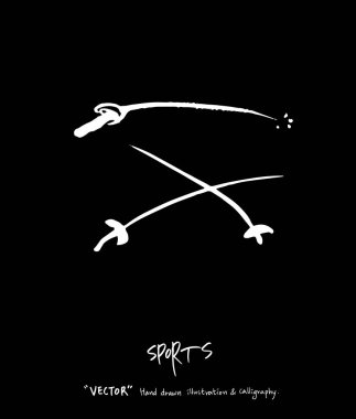 Spor poster / yarım yamalak eğlence illüstrasyon - vektör